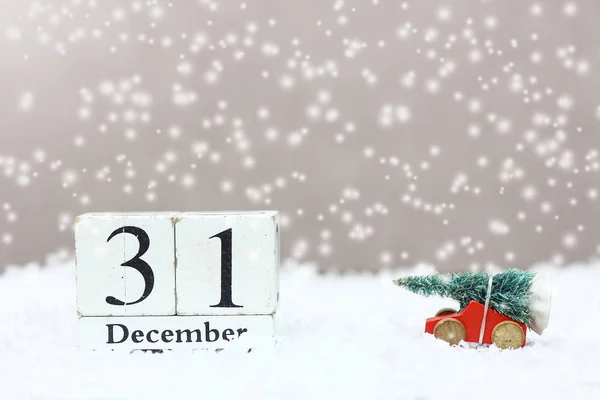 Ξύλινη ημερομηνία Χριστουγέννων με φόντο — Φωτογραφία Αρχείου