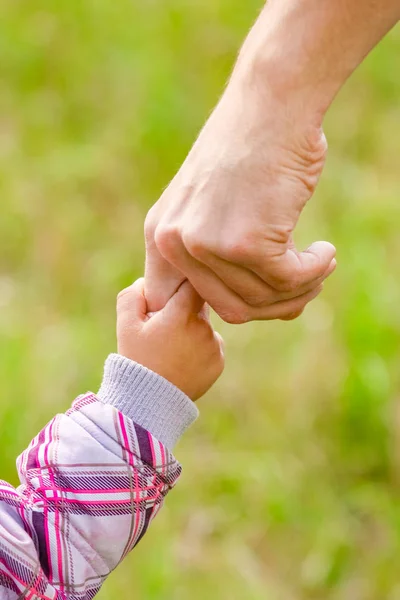 Ruce Happy rodiče a dítě venku v parku — Stock fotografie