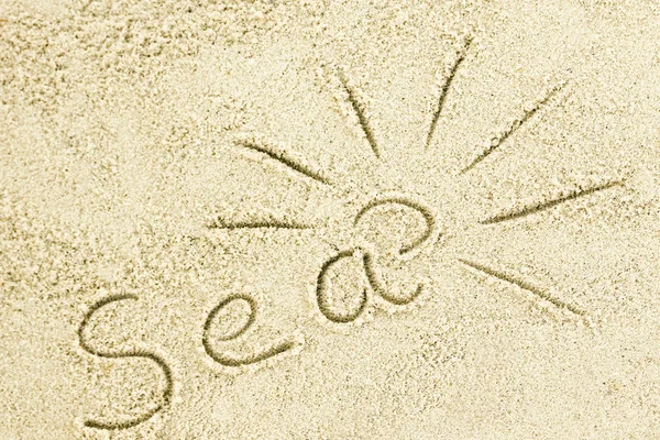 Vackert mönster på havet sand på natur bakgrund — Stockfoto