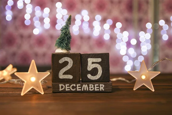 Fa karácsonyi dátum — Stock Fotó