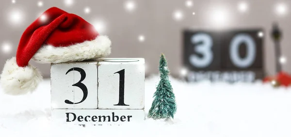 Ξύλινη ημερομηνία Χριστουγέννων με φόντο — Φωτογραφία Αρχείου