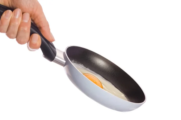 A pan in hands on a white background — Stock Photo, Image