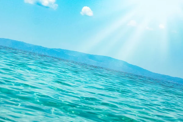 Bellissimo Mare Sullo Sfondo Della Natura Sfondo Greco — Foto Stock