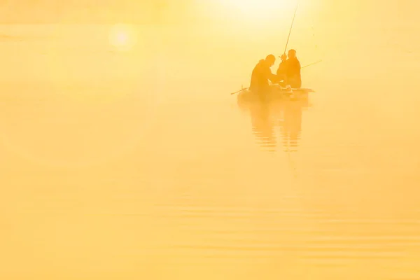 Fisherman River Fog Park Nature — ストック写真