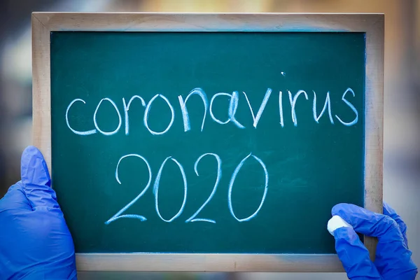 Koronavirus Ohnisko Viru Korony Epidemický Virový Respirační Syndrom Dívčí Talíř — Stock fotografie