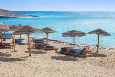 Doğanın arka planında güzel deniz kıyısı tatili