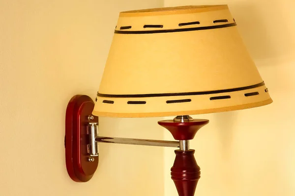 Lampada Con Ombra Sfondo Parete Stile Bellezza Dell Antiquariato — Foto Stock