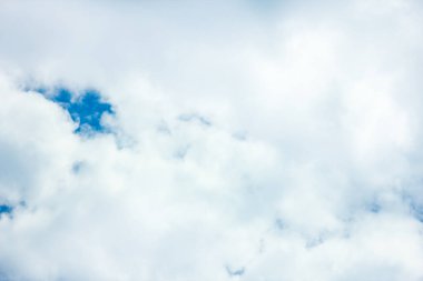 Deniz kenarındaki güzel gökyüzü, doğa arka planında martılar var.