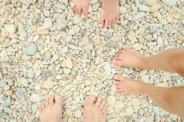 Όμορφα Πόδια Στην Άμμο Της Θάλασσας Greece Φόντο — Φωτογραφία Αρχείου