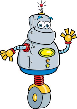 Çizgi film robot sallayarak.