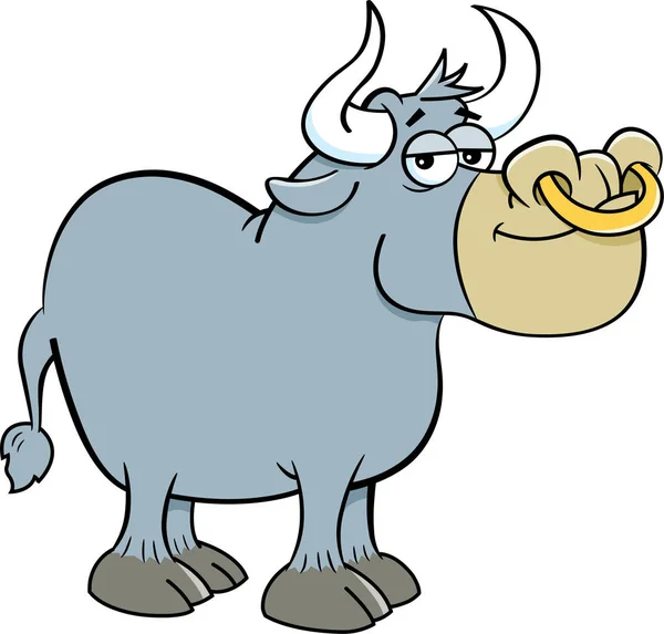 Cartoon smiling bull. — Stock Vector