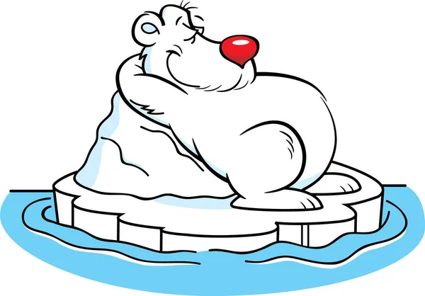 Orso polare del fumetto adagiato su un iceberg . — Vettoriale Stock