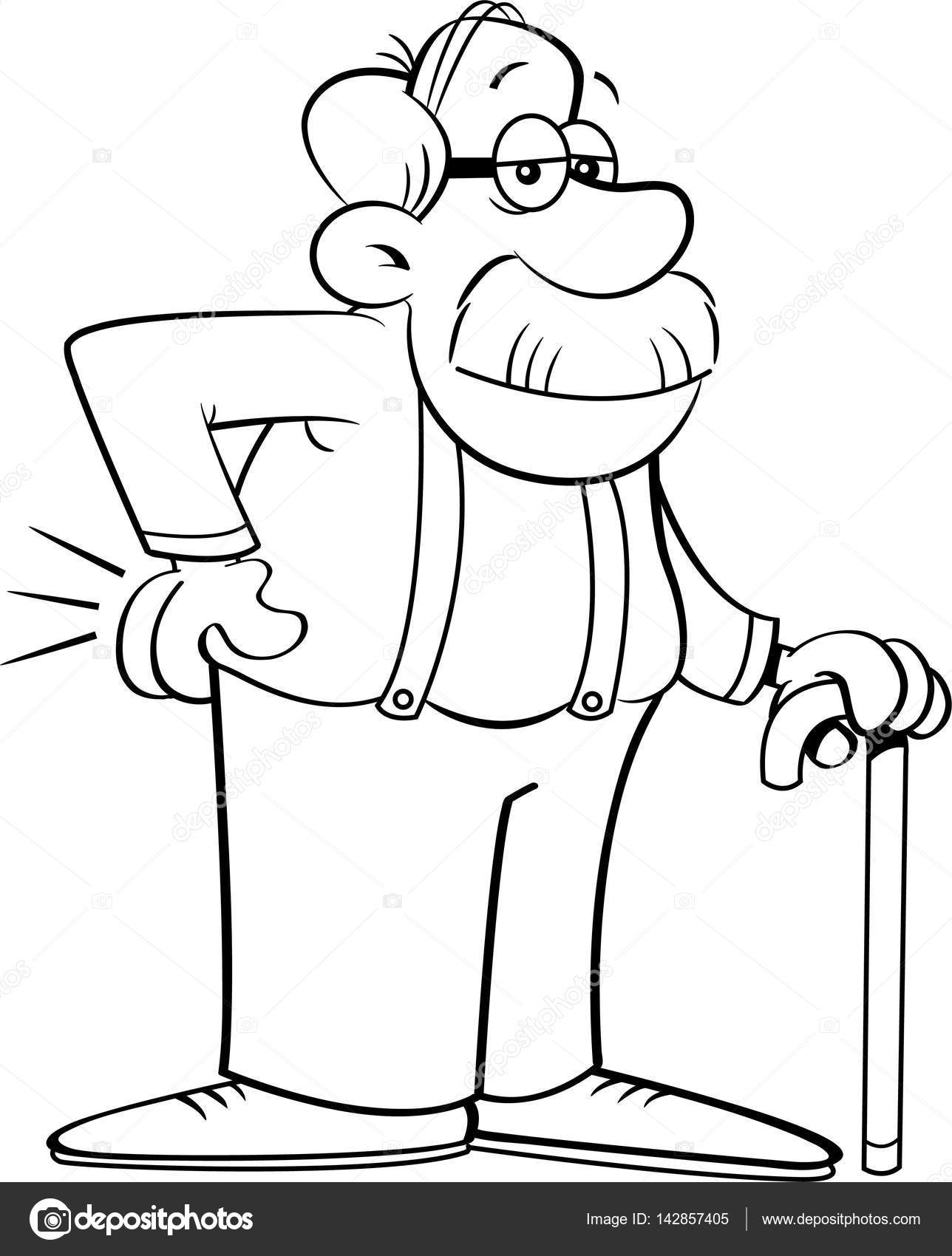Cartoon old man leaning on a cane. Stock Vector Image by ©kenbenner #142857405 Cartoon old man leaning on a cane. Stock Vector Image by ©kenbenner #142857405