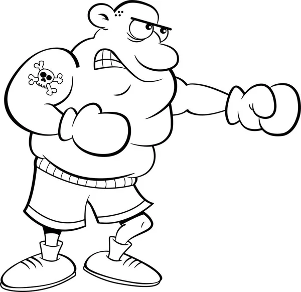 Cartoon boxer punching. — Stock Vector
