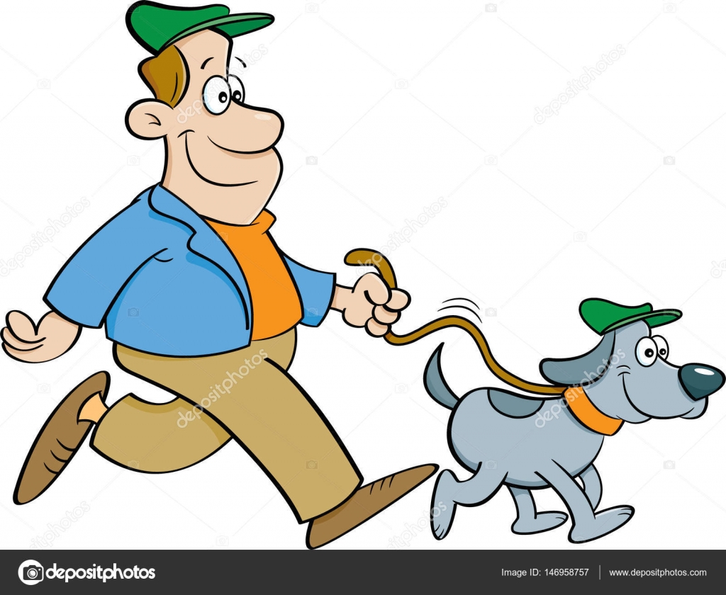 Cartoon man walking a dog. Stock Vector Image by ©kenbenner #146958757