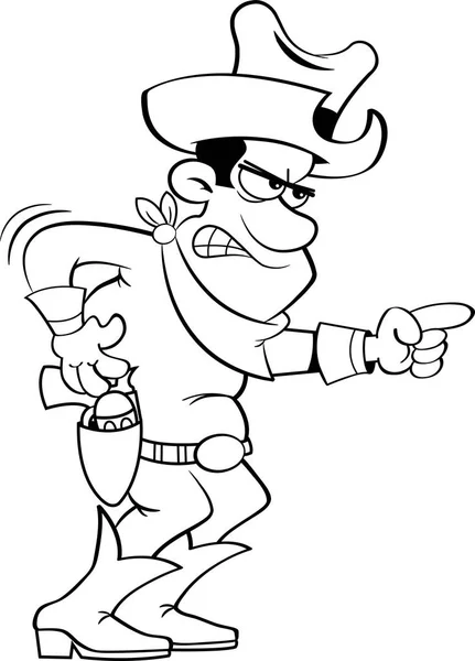 Cartoon angry cowboy. — Stock Vector