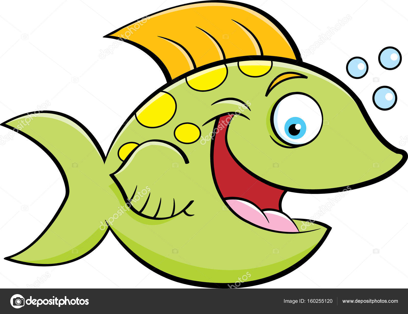 Cartoon smiling fish blowing bubbles. Stock Vector Image by ©kenbenner  #160255120