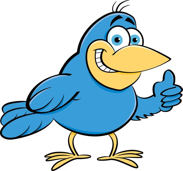 Yaşasın vererek karikatür kuş.