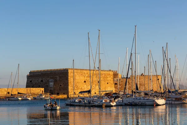 Heraklion Griekenland Januari 2020 Venetiaans Fort Oude Haven Van Heraklion — Stockfoto