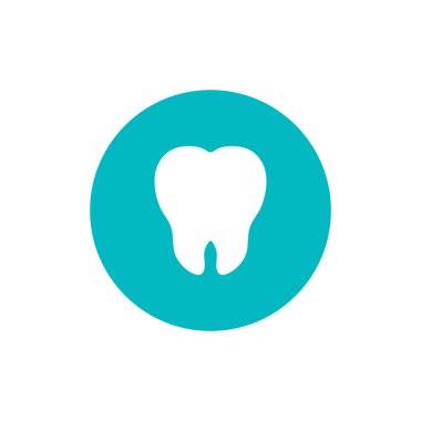 Yeşil Daire arka plan üzerinde diş düz simgesi