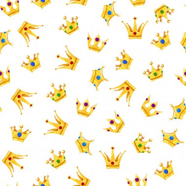 Vektör çizim. Çizgi film kron desen farklı tacı olan