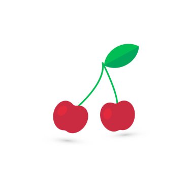 Vektör çizim. Kiraz simgesi. Sağlık gıda