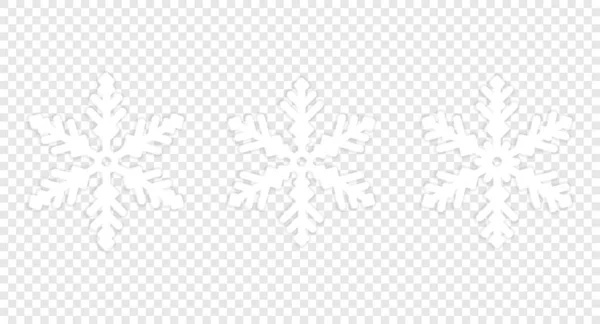 Conjunto de copo de nieve de invierno aislado . — Vector de stock