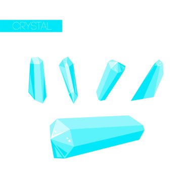 Karikatür vektör biçiminde izole kristal kümesi