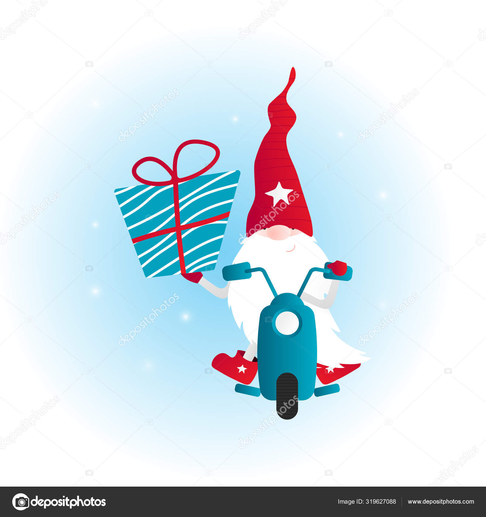Download Merry Christmas card with cute gnome — Stock Vector ...