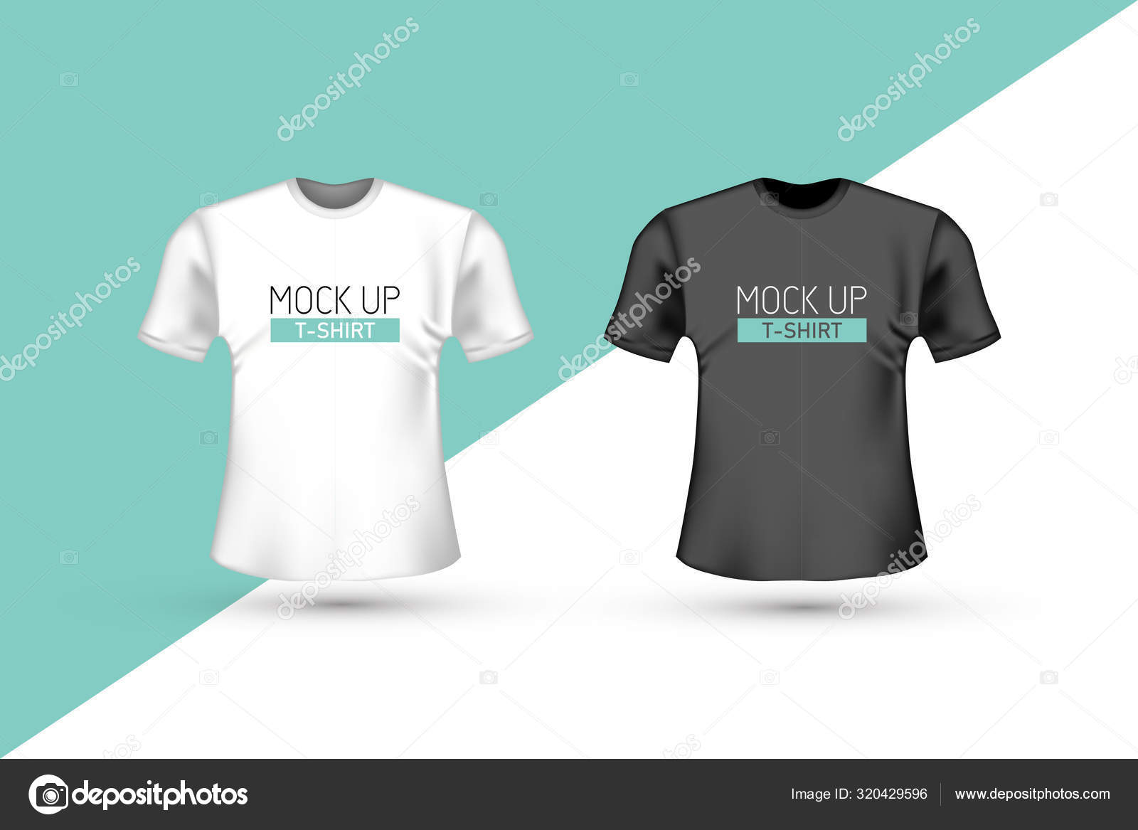 Download Isolated White Black T Shirt Mockup Vector Image By C Osbkin Vector Stock 320429596