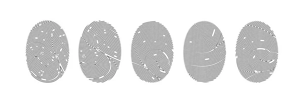 Set of fingerprint or thumbprint vector — Stock Vector