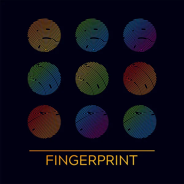Isolated colorful Fingerprint or Thumbprint — Stock Vector