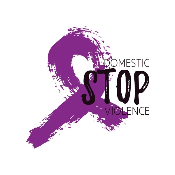Domestic violence purple ribbon — Stock Vector