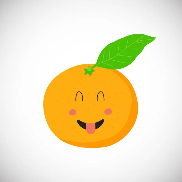 Geïsoleerde schattige karakter mandarijn — Stockvector