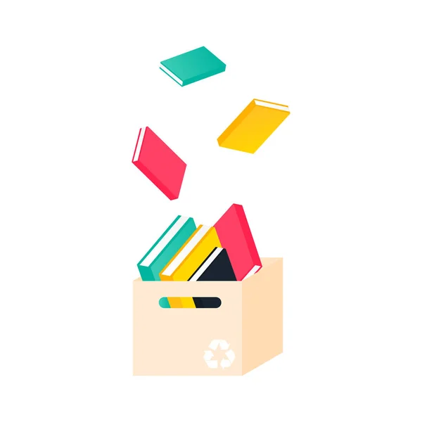 Darovací box s knihami — Stockový vektor