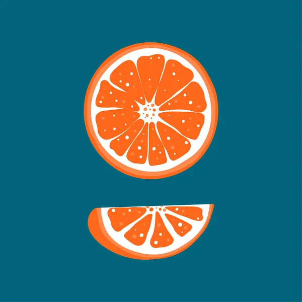 İzole edilmiş portakal dilimi. Basit. — Stok Vektör