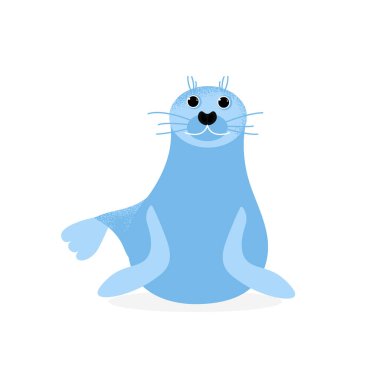 İzole edilmiş fok balığı yerde yatıyor ve gülümsüyor.