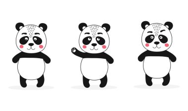 İzole edilmiş şirin panda karakteri.