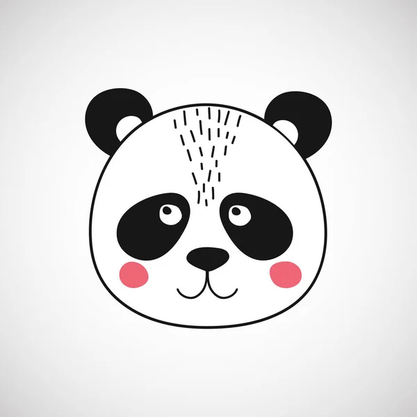 Isolated cute panda face — 스톡 벡터