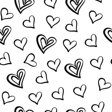 Kırmızı kalplerle kusursuz desen