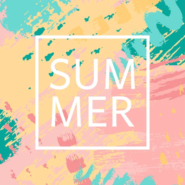夏天，带着颜料的孟菲斯背景 — 图库矢量图片