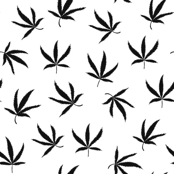Seamless mönster med cannabis — Stock vektor