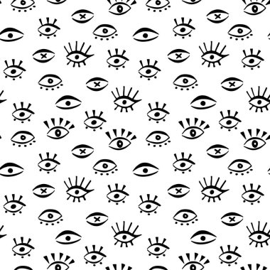 Kusursuz desen, el çizimi göz.