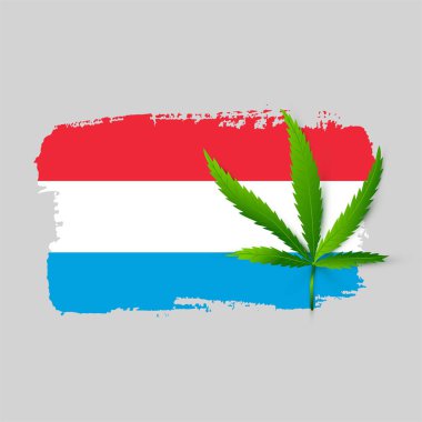 Gerçekçi esrarlı Lüksemburg bayrağı