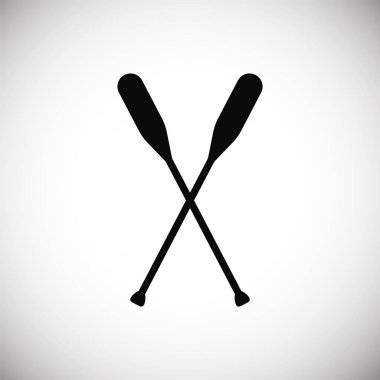 Silhouette of crossed oars or paddles boat