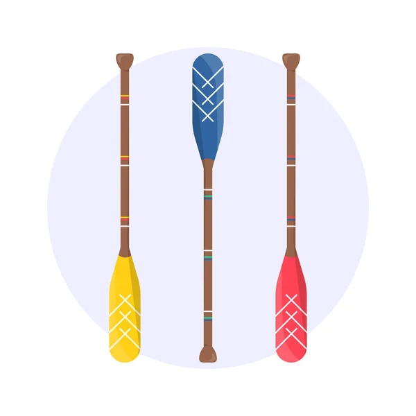 Set of cute oar paddle boat in cartoon — Wektor stockowy