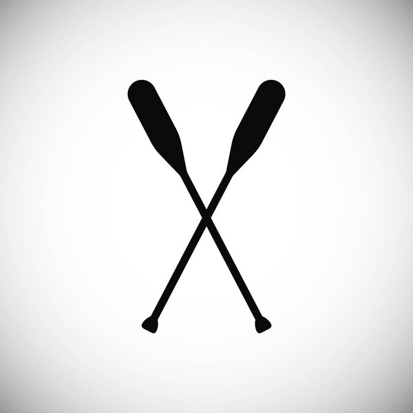 Silhouette of crossed oars or paddles boat
