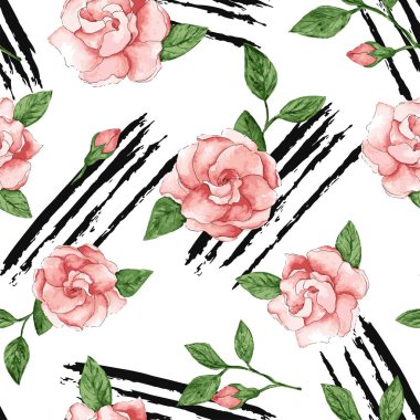 Çiçekli suluboya desenli kusursuz desen