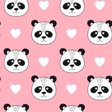 Yüzü panda ile kusursuz desen