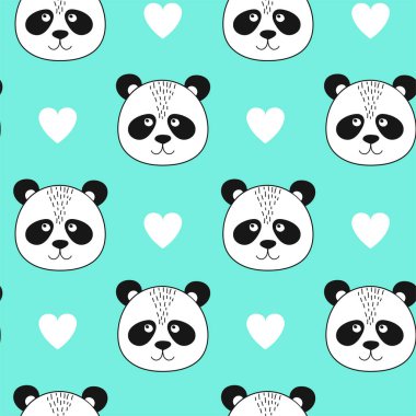 Yüzü panda ile kusursuz desen